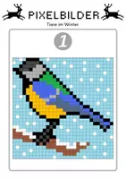 Vorschau - Mal- und Bastelvorlagen - Pixelbilder: Pixel-Art und Informatik Tiere im Winter - Seite 2