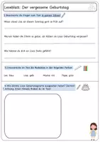 Vorschau - Arbeitsblätter - Lesen und Verstehen - der vergessene Geburtstag (dreifach differenziertes Lesetraining) - Seite 2