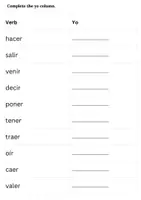 Aperçu - Cartes d'exercices - Spanish GO Verbs Worksheets (Present Tense – Yo Form) - Page 2