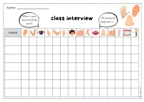 Vorschau - Arbeitsblätter - Class interview: body/body part (What is your favourite body part?) - Seite 3