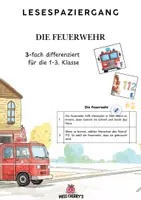 Vorschau - Arbeitsblätter - Lesespaziergang Feuerwehr - 3 fach differenziert 1/2 Klasse - Deckblatt