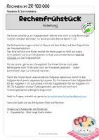 Vorschau - Stationenlernen - Schriftliches Addieren und Subtrahieren im Zahlenraum 100 000 – Rechenwendekarten & Rechenfrühstück, Lernspiel mit Lösungen - Seite 2