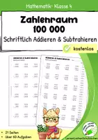 Vorschau - Arbeitsblätter - Materialpaket "Schriftlich Rechnen im Zahlenraum 100 000 – Arbeitsblätter für Addition, Subtraktion, Multiplikation & Division mit Lösungen" - Seite 1