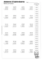 Vorschau - Arbeitsblätter - Materialpaket "Schriftlich Rechnen im Zahlenraum 100 000 – Arbeitsblätter für Addition, Subtraktion, Multiplikation & Division mit Lösungen" - Seite 3