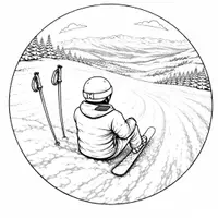 Vorschau - Mal- und Bastelvorlagen - Ski Ausmalbilder (50 Malvorlagen) inkl. Stundenentwurf (PDF) - Seite 1