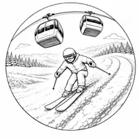 Vorschau - Mal- und Bastelvorlagen - Ski Ausmalbilder (50 Malvorlagen) inkl. Stundenentwurf (PDF) - Seite 2