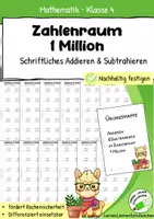 Vorschau - Arbeitsblätter - Addieren & Subtrahieren im Zahlenraum 1 Million – Arbeitsblätter, Übungen & Training mit Lösungen - Deckblatt