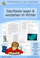 Vorschau - Arbeitsblätter - Sachtexte lesen & verstehen: Winter (Leseübungen, Klassen 3-4) - Deckblatt