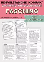 Vorschau - Arbeitsblätter - Fasching - Sachtexte für Hefteinträge, 3x differenziert | Leseverständnis Klasse 1 & 2 - Deckblatt