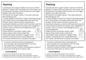 Vorschau - Arbeitsblätter - Fasching - Sachtexte für Hefteinträge, 3x differenziert | Leseverständnis Klasse 1 & 2 - Seite 3