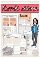 Vorschau - Arbeitsblätter - Korrekt zitieren (Übungen zum Konjunktiv 1) - Deckblatt