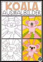 Vorschau - Mal- und Bastelvorlagen - Fantastische Koalas – Pop Art Ausmalbilder für Kinder - Deckblatt