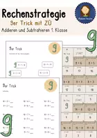 Vorschau - Arbeitsblätter - Rechenstrategie 1. Klasse 9er Trick - Deckblatt
