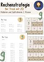 Vorschau - Arbeitsblätter - Rechenstrategie 2. Klasse 9er Trick - Deckblatt