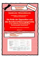 Vorschau - Arbeitsblätter - Die Rolle der Opposition und des Bundesverfassungsgerichts in der politischen Grundordnung - Deckblatt