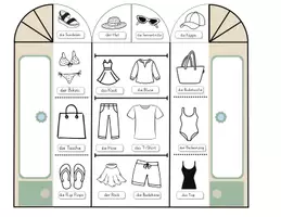 Vorschau - Mal- und Bastelvorlagen - Kleidung Wortschatz DaZ – Kleiderschrank zum Aufklappen | Sommer & Winter - Seite 1