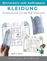 Vorschau - Mal- und Bastelvorlagen - Kleidung Wortschatz DaZ – Kleiderschrank zum Aufklappen | Sommer & Winter - Deckblatt