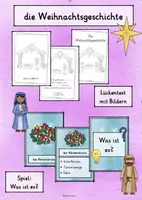 Vorschau - Unterrichtsreihen - Weihnachtsgeschichte - Büchlein Klasse 1-4 & Spielidee "Was ist es?" - Deckblatt