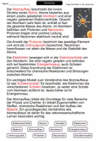 Vorschau - Arbeitsblätter - Atomaufbau | Lückentext | Physik | Aufbau & Grundlagen - Seite 2