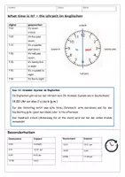 Vorschau - Arbeitsblätter - Die Uhrzeit auf Englisch - Arbeitsblatt - Deckblatt