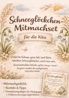 Vorschau - Mal- und Bastelvorlagen - Schneeglöckchenset für die Kita – Gedicht, Bastelidee & Umsetzungstipps - Seite 1
