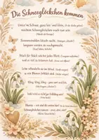 Vorschau - Mal- und Bastelvorlagen - Schneeglöckchenset für die Kita – Gedicht, Bastelidee & Umsetzungstipps - Deckblatt