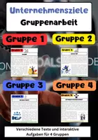 Vorschau - Arbeitsblätter - Unternehmensziele Gruppenarbeit: Gewinn, Wachstum, Nachhaltigkeit - Deckblatt