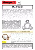 Vorschau - Arbeitsblätter - Metallgruppen Chemie: Alkalimetalle, Erdalkalimetalle, Lanthanoide - Seite 1