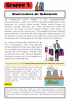 Vorschau - Arbeitsblätter - Nachhaltige Mode Gruppenarbeit - Seite 1