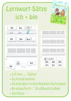 Vorschau - Fördermaterial/Inklusion - Lernwort-Sätze: Ich bin ... . - Deckblatt