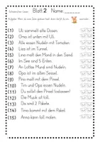 Vorschau - Arbeitsblätter - Schweinchen Lesen Blatt 1 bis 5 - Seite 2