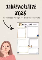 Vorschau - Arbeitsblätter - Jahresvorsätze 2026: kostenlose Vorlage - Deckblatt