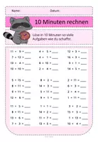 Vorschau - Arbeitsblätter - 10 Minuten Rechnen ZR 20 - Seite 1