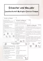 Vorschau - Arbeitsblätter - Silvester und Neujahr: Lesetext mit Multiple Choice Fragen - Deckblatt