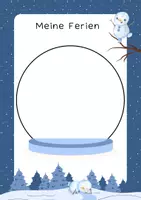 Vorschau - Arbeitsblätter - Schneekugel Ferien Blanko für Kunstunterricht - Deckblatt