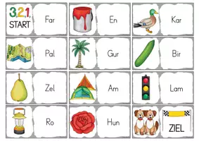 Vorschau - Spiele - Lesedomino Nomen einfache Wörter - Seite 2