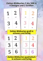 Vorschau - Bildkarten - Zahlenkarten 1–100 – Bildkarten zum Zahlen lernen | visuelle Unterstützung für Vorschule & Grundschule - Seite 1