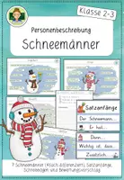 Vorschau - Arbeitsblätter - Personenbeschreibung: Schneemänner beschreiben (Klasse 2-3) - Deckblatt