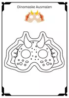 Vorschau - Mal- und Bastelvorlagen - Dinosaurier Masken Ausmalen und Prickeln Maske Karneval - Seite 1