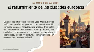 Vista previa - Refuerzo / NEE / Materiales de apoyo - Ciudades medievales PRESENTACION HISTORIA 2 ESO - página 1
