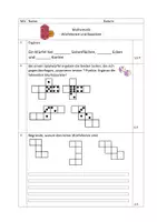 Vorschau - Arbeitsblätter - Matheprobe Geometrie - Würfelnetze, Baupläne, Würfelgebäude (Klasse 3/4) - Seite 2