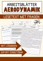 Vorschau - Arbeitsblätter - Aerodynamik Sport Lesetext mit Richtig Falsch Multiple Choice und Offenen Fragen - Deckblatt