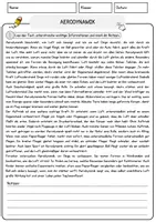 Vorschau - Arbeitsblätter - Aerodynamik Sport Lesetext mit Richtig Falsch Multiple Choice und Offenen Fragen - Seite 1