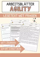 Vorschau - Arbeitsblätter - Agility Sport Lesetext mit Richtig Falsch Multiple Choice und Offenen Fragen - Deckblatt