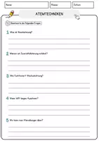 Vorschau - Arbeitsblätter - Atemtechniken Sport Lesetext mit Richtig Falsch Multiple Choice und Offenen Fragen - Seite 3