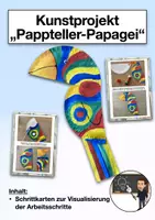 Vorschau - Mal- und Bastelvorlagen - Kunstprojekt "Pappteller-Papagei" (Fensterdeko - Frühling/Sommer) - Deckblatt