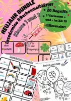 Vorschau - Arbeitsblätter - Neujahr 2026 Grundschule BUNDLE Rechenmalblätter ZR10 + Lesedomino Klasse 1 und 2 differenziert - Deckblatt