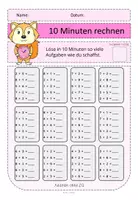 Vorschau - Arbeitsblätter - 10 Minuten rechnen 2 Addition und Subtaktion ZR 20 - Seite 1