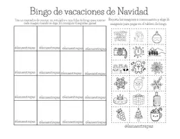 Vista previa - Hojas de trabajo - Bingo para después de las vacas de Navidad, ENERO - página 1