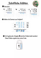 Vorschau - Arbeitsblätter - Codeknacker schriftl. Addieren/Subtrahieren & Klammerregeln - Seite 1